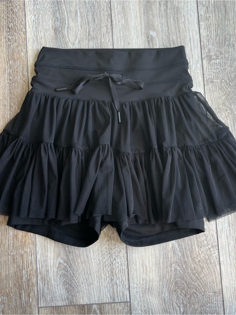Popflex Skort XS Black Tulle Tiered Athletic Tennis Balletcore Feminine